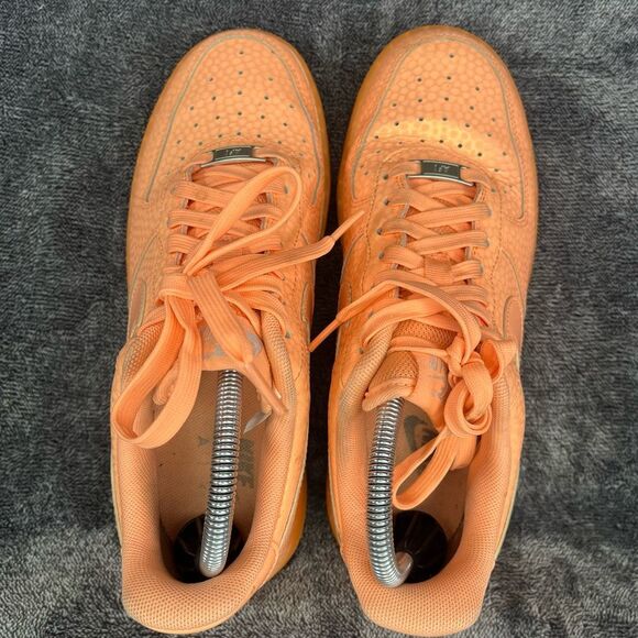 Nike Air Force 1 Low Women’s 8.5 – Orange/Peach Glow Textured Leather - Picture 5 of 8
